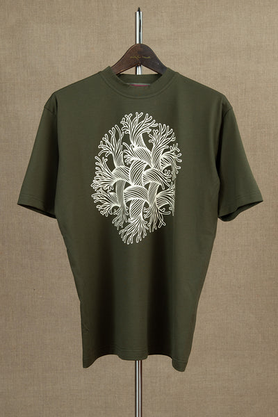 Tshirt Printed- Cotton100% Jersey- Hexa Rope- Moss Green