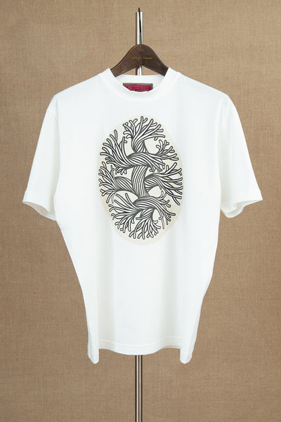 Tshirt Printed- Cotton100% Jersey- Cut-Out Rope/ Egg- White
