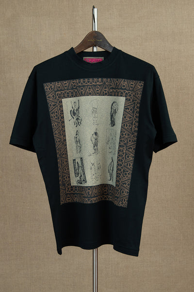 Tshirt Printed- Cotton100% Jersey- Portrait- Black