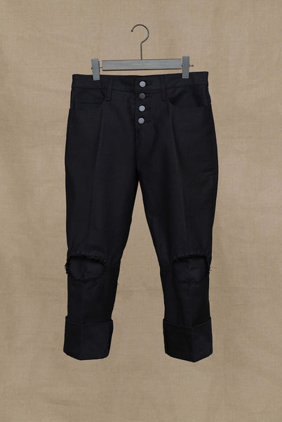 Trousers 820- Cotton100%Back Satin- Black