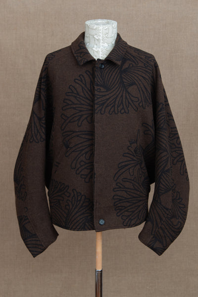Jacket 191B- Wool100% British Tweed- Bubble Rope Print- Brown
