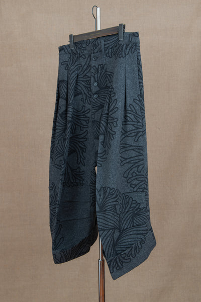 Trousers 21B- Wool100% British Tweed- Bubble Rope Print- Charcoal
