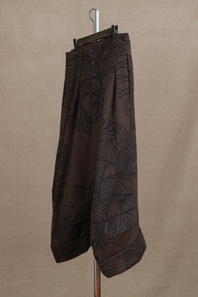 Trousers 21B- Wool100% British Tweed- Bubble Rope Print- Brown