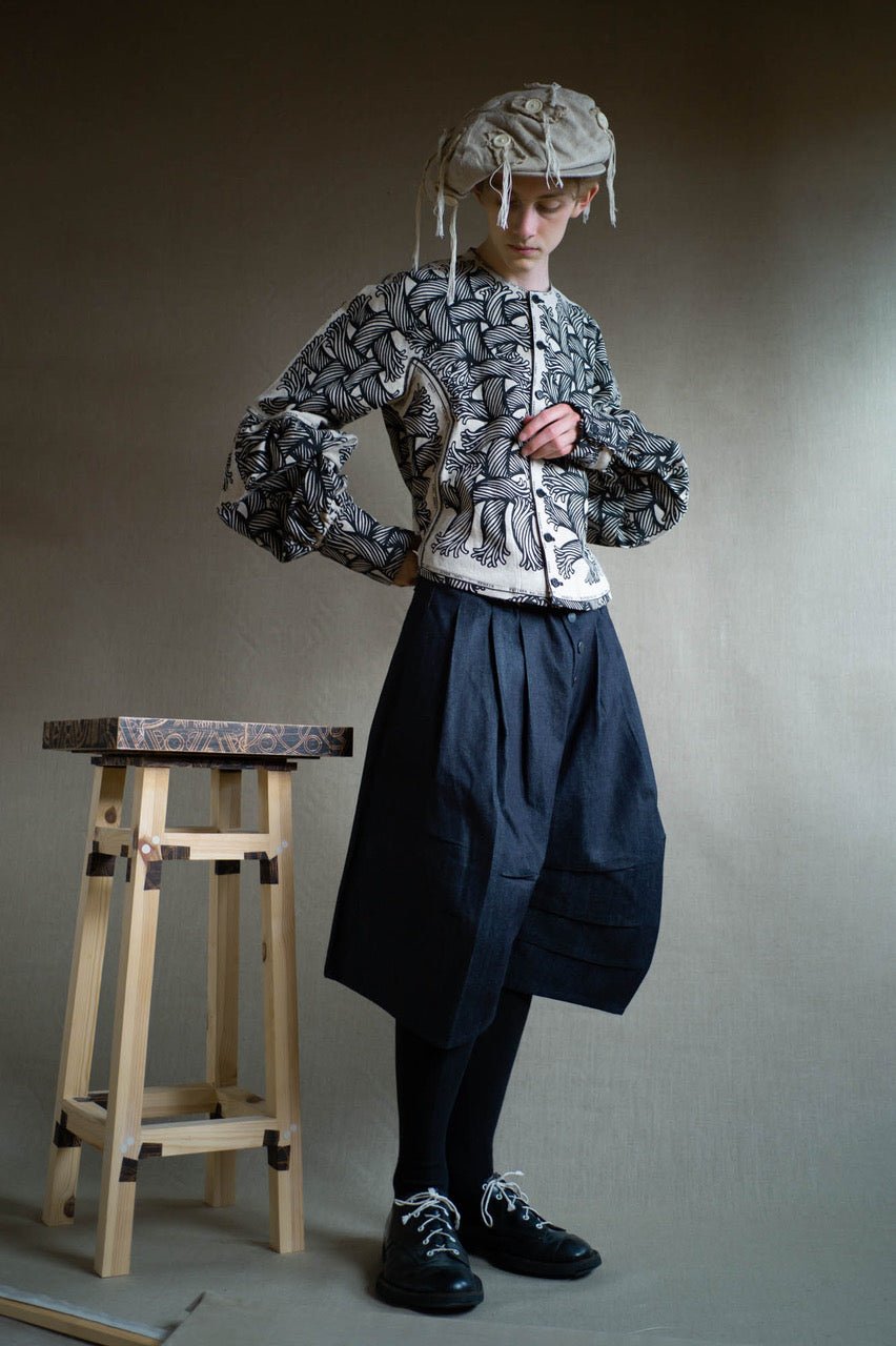 Shirt 203A - Linen100% Print Mix - 203 Pattern Rope - Isle Rope - Natural - Christopher Nemeth - Tops - Online Store - 9-211-0006-01